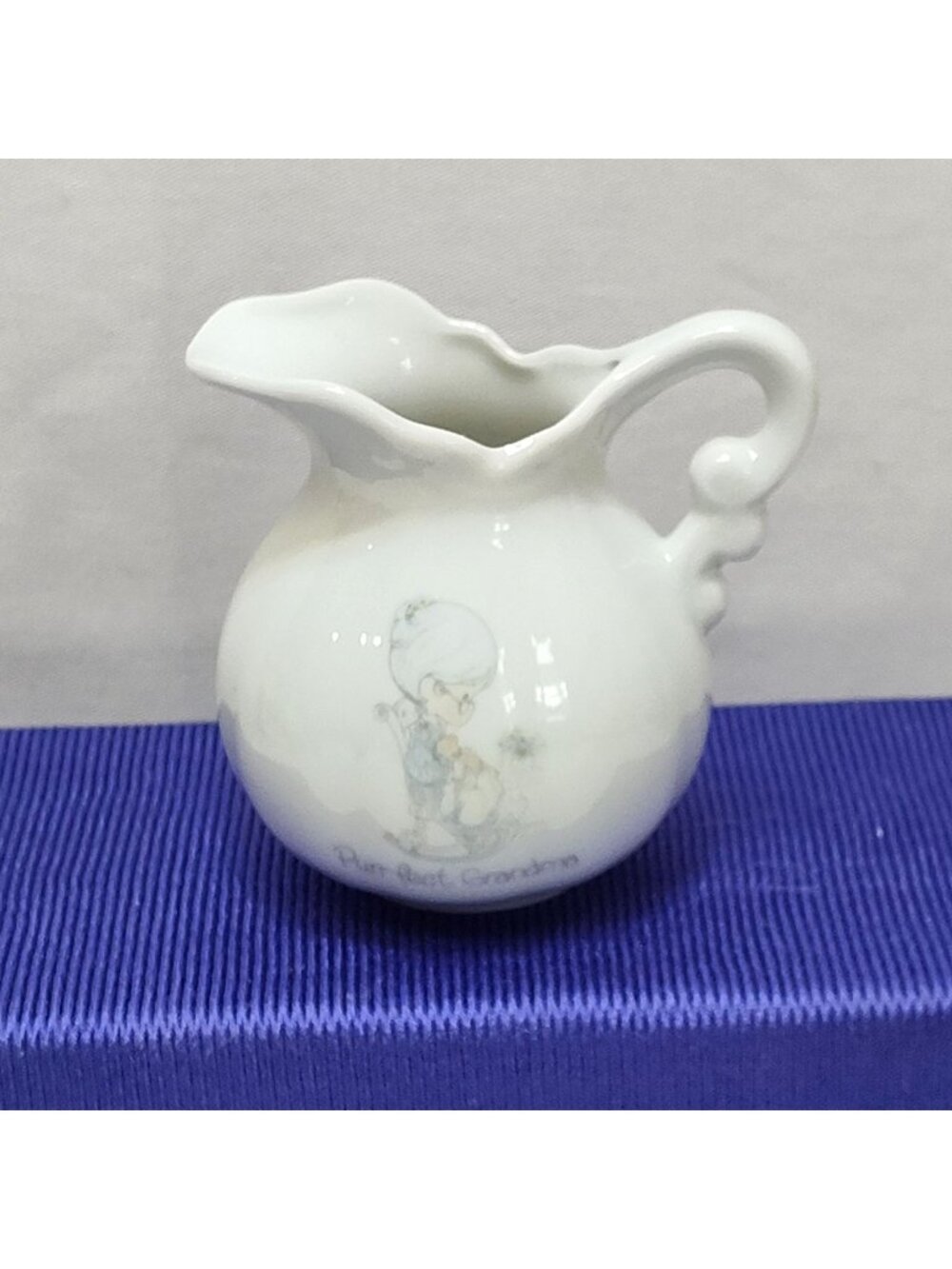 Precious Moments Purr-Fect Grandma Miniature Pitcher 1986 Porcelain Enesco VTG